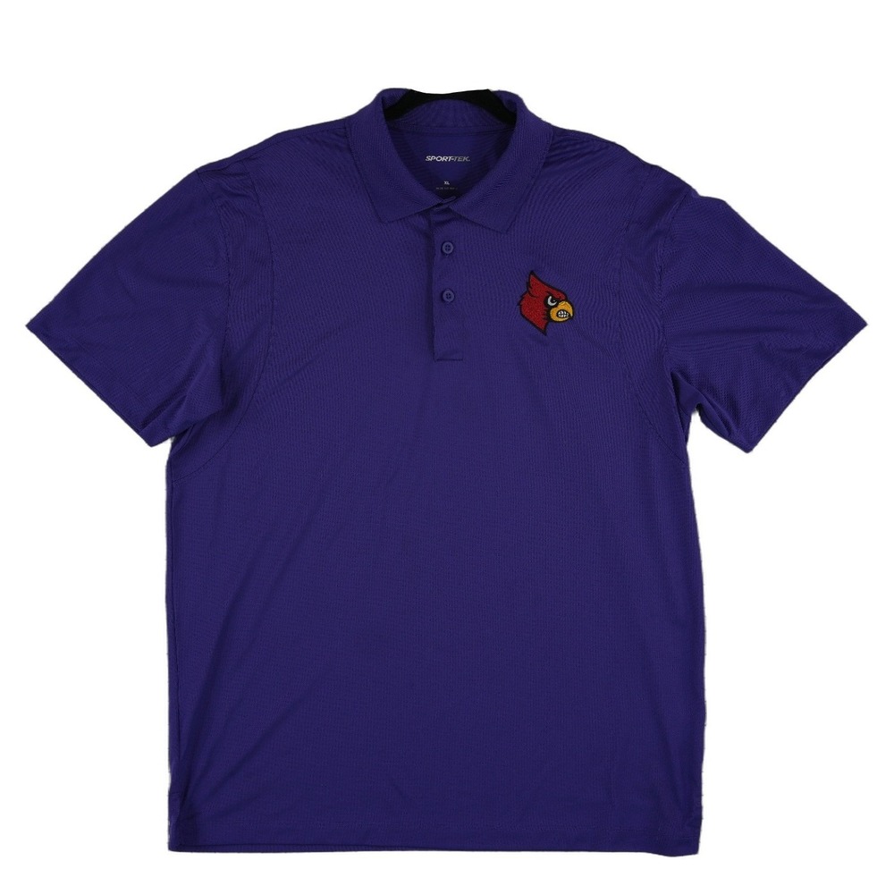 Sport Tek Louisville Cardinals UL Polo Shirt‎ Men's Size XL Purple Performance